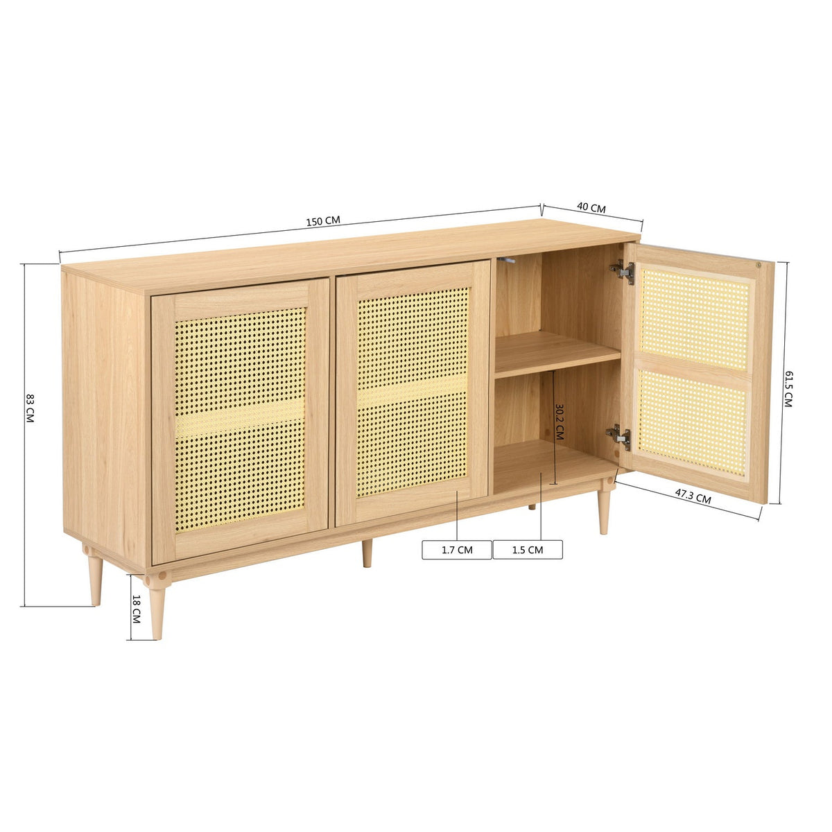 Oppelt Faux Rattan Accent Cabinets