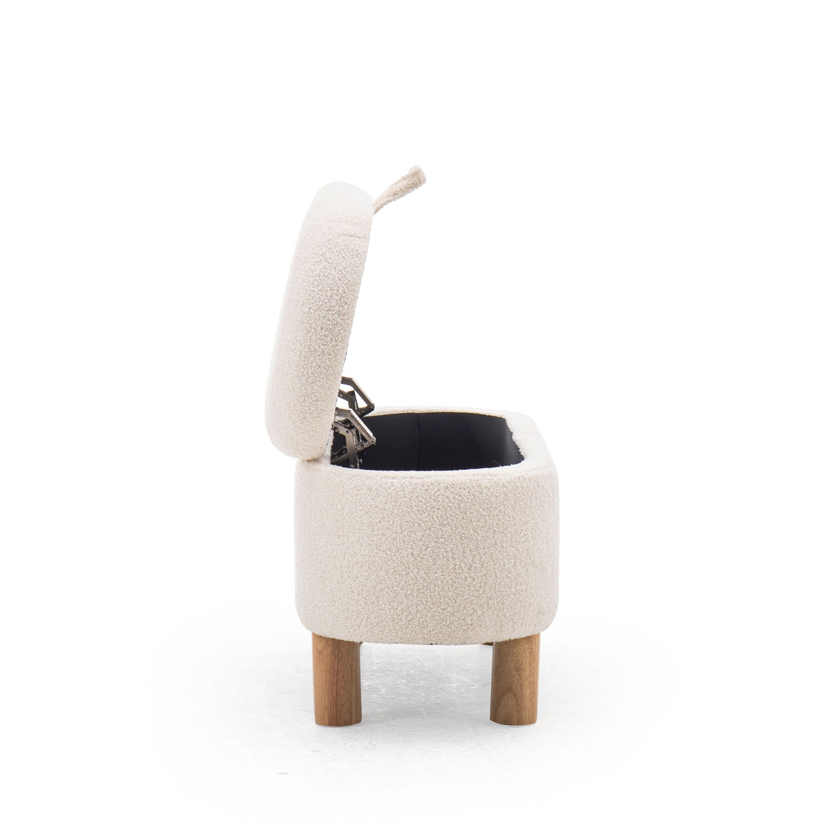 Modern Storage Bench, Teddy Fabric & Wooden Frame - PAIVA