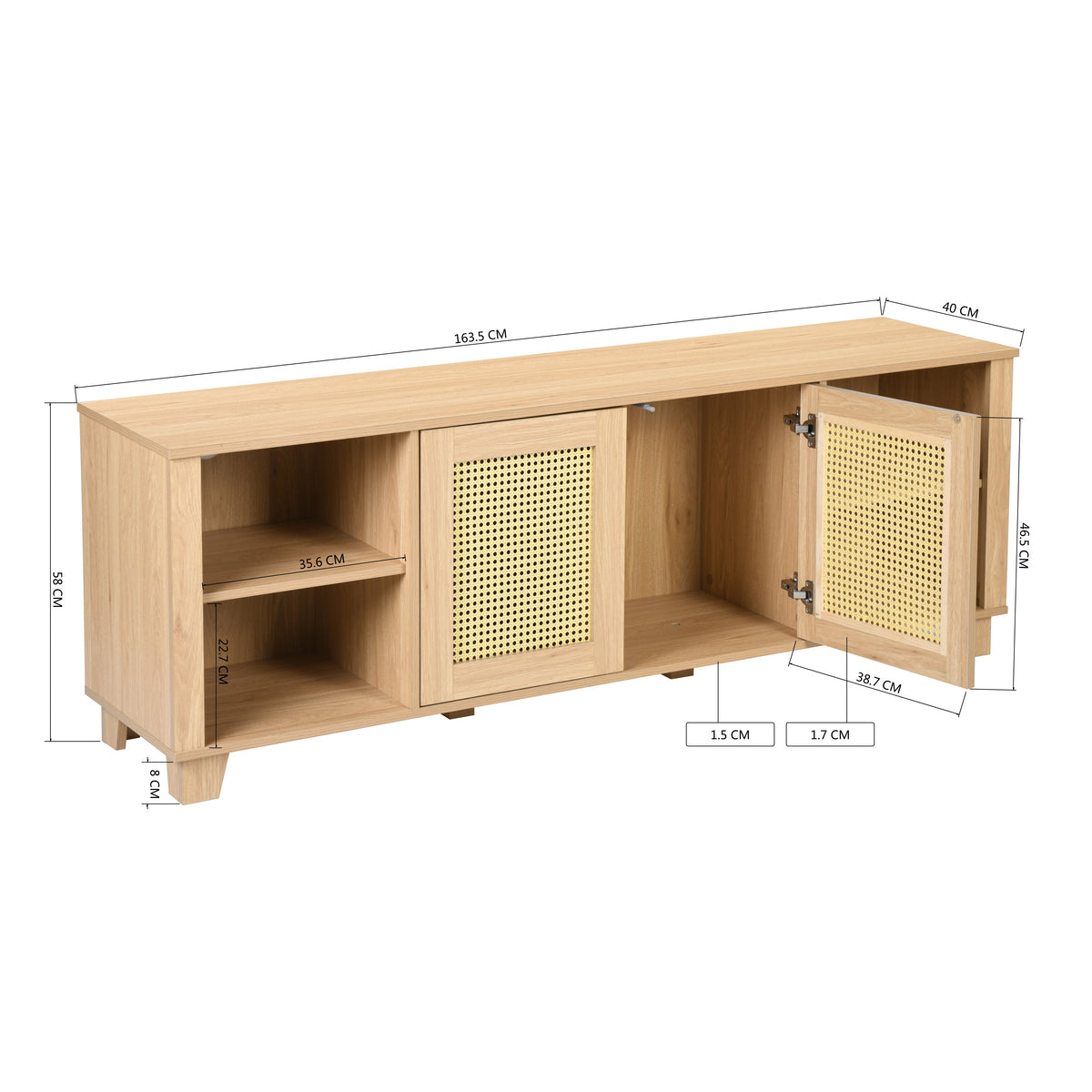Panya Faux Rattan Tv Stand