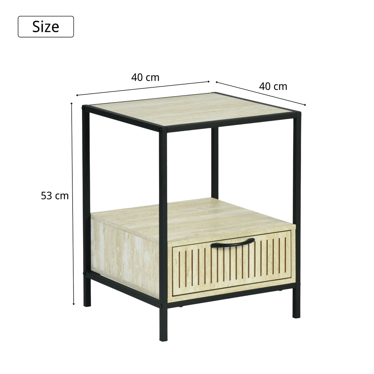 Overworked Modern Accent Table, MDF & Metal - PROCYON