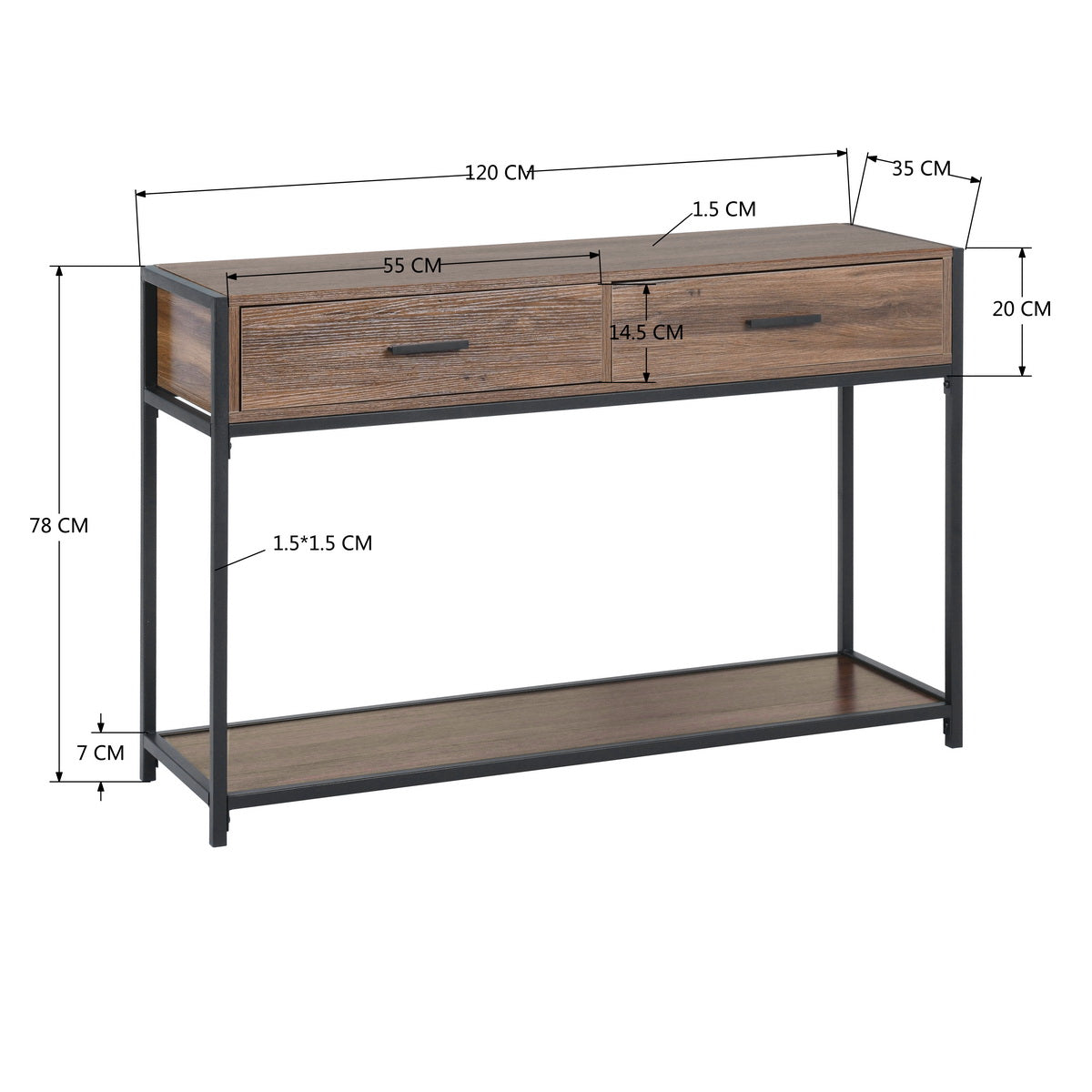 Quick 2 Drawers Console Table