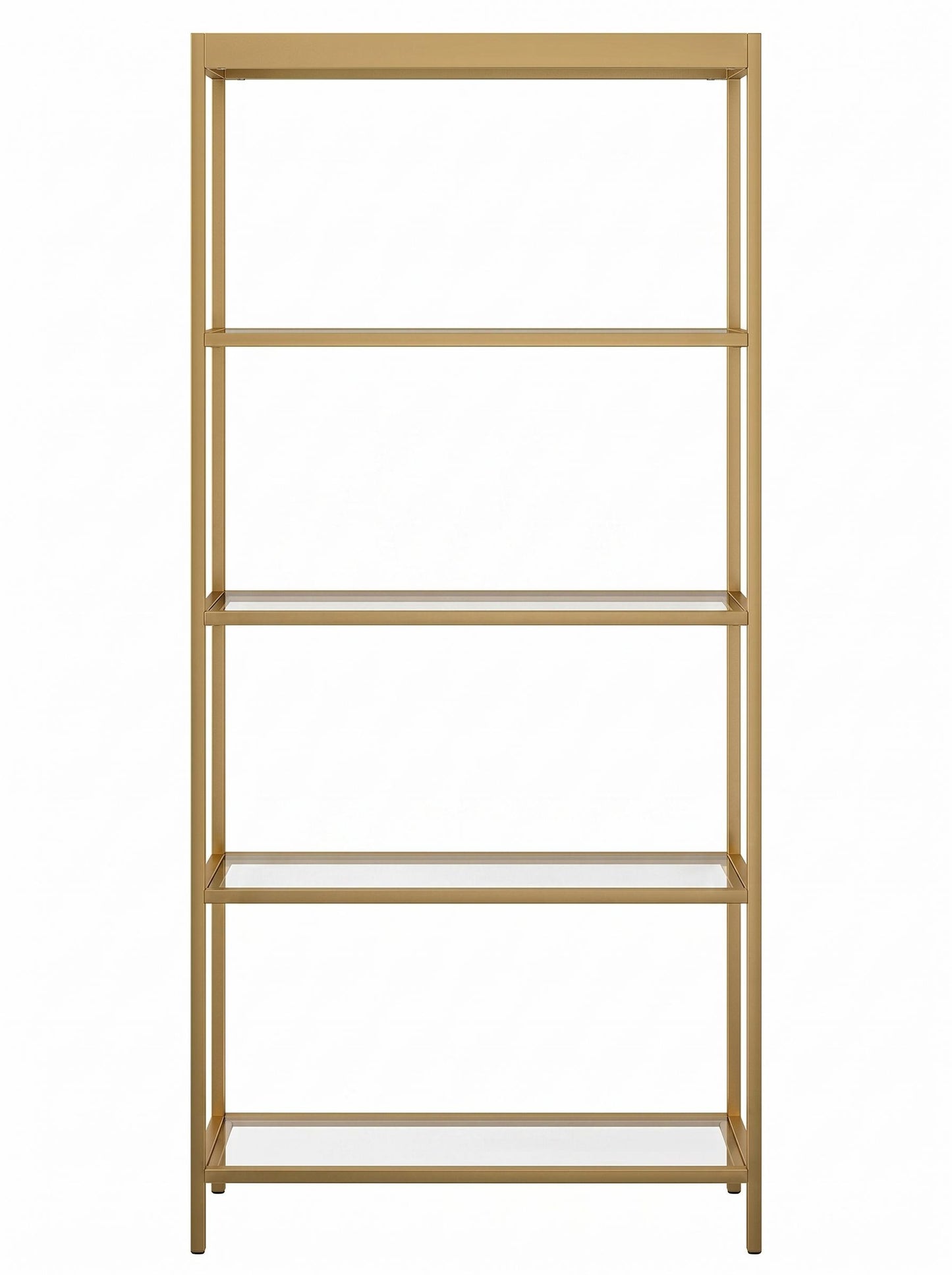 Modern Gold Metal Shelf, Tempered Glass - REGENT SHELF UNT