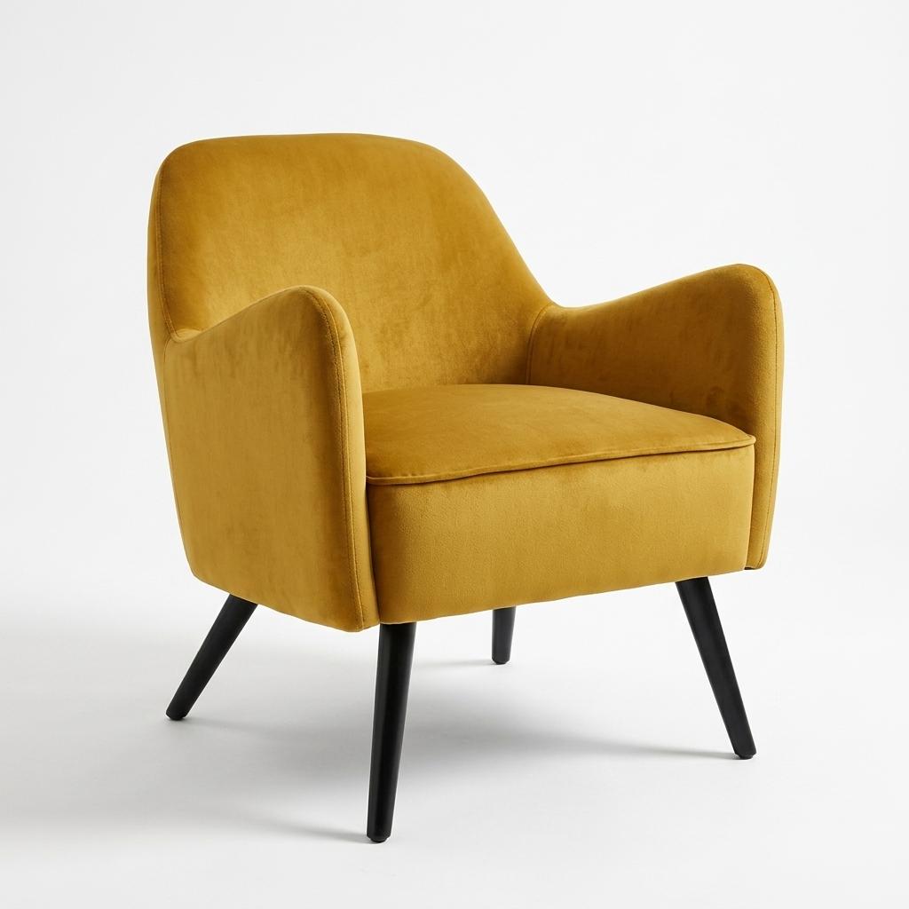Modern Gold Accent Chair, Fabric Upholstery – RELPHE GOLD