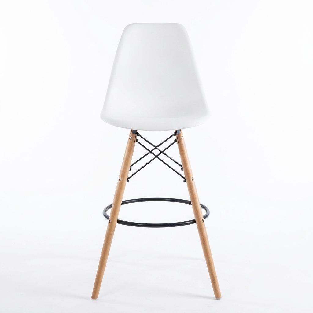 Modern Bar Stool, Solid Beech Wood Legs – RICO BAR-73 WHITE