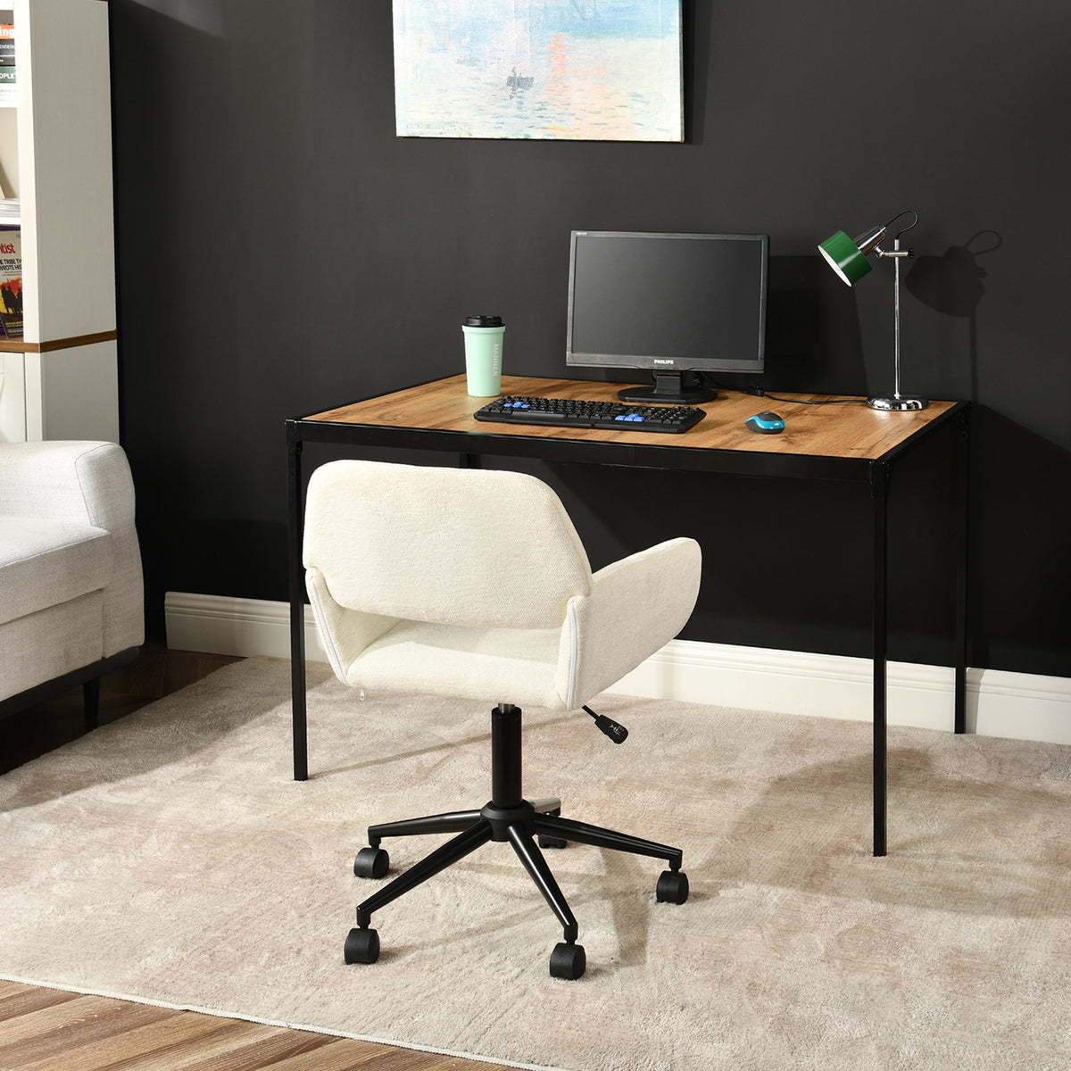 ROSS KD BUFAN BEIGE BLACK – Beige Secretary Office Chair