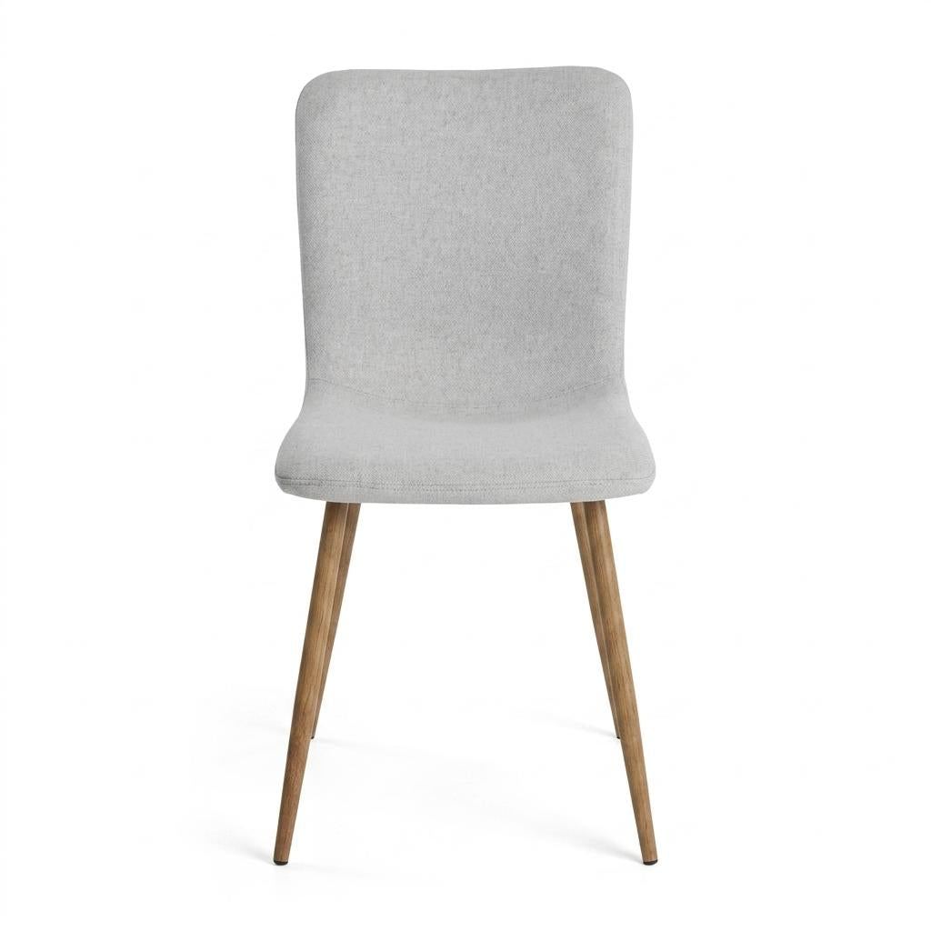 Modern Fabric Dining Chair, Wooden Tube Frame - SCARGILL SY GREY