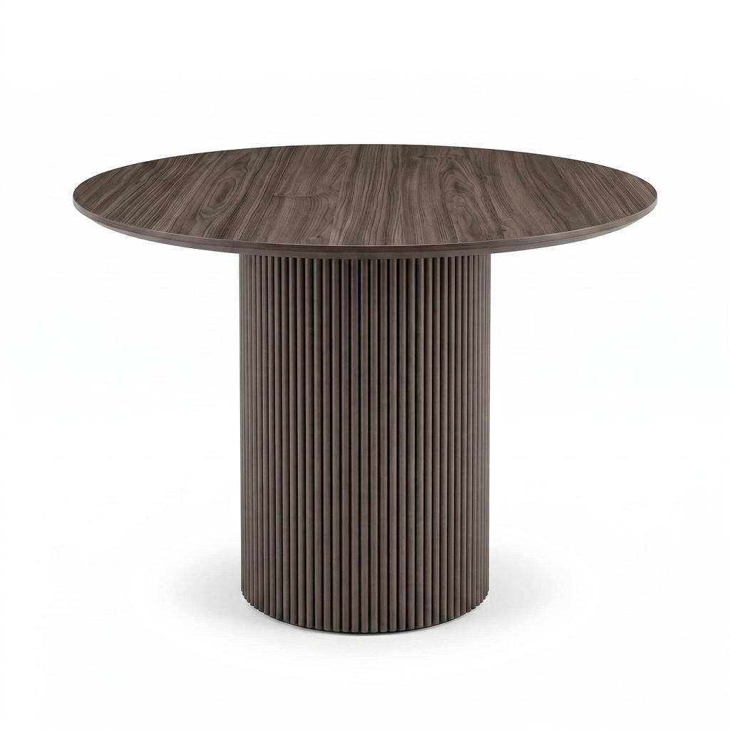 SELSTON DINING TABLE PEDESTAL DARK OAK