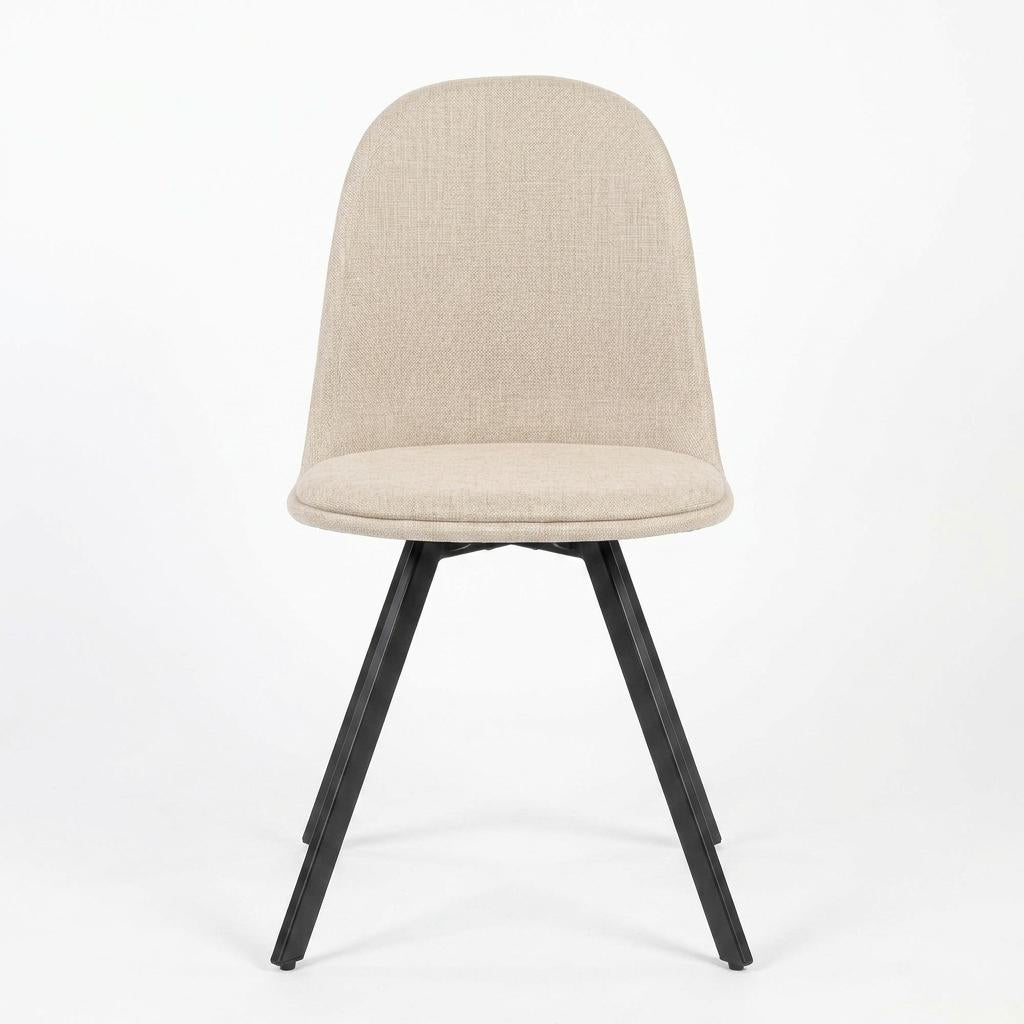Modern Slubbed Fabric Dining Chair Set – SUNFLOWER SLUBBED BEIGE 6PCS