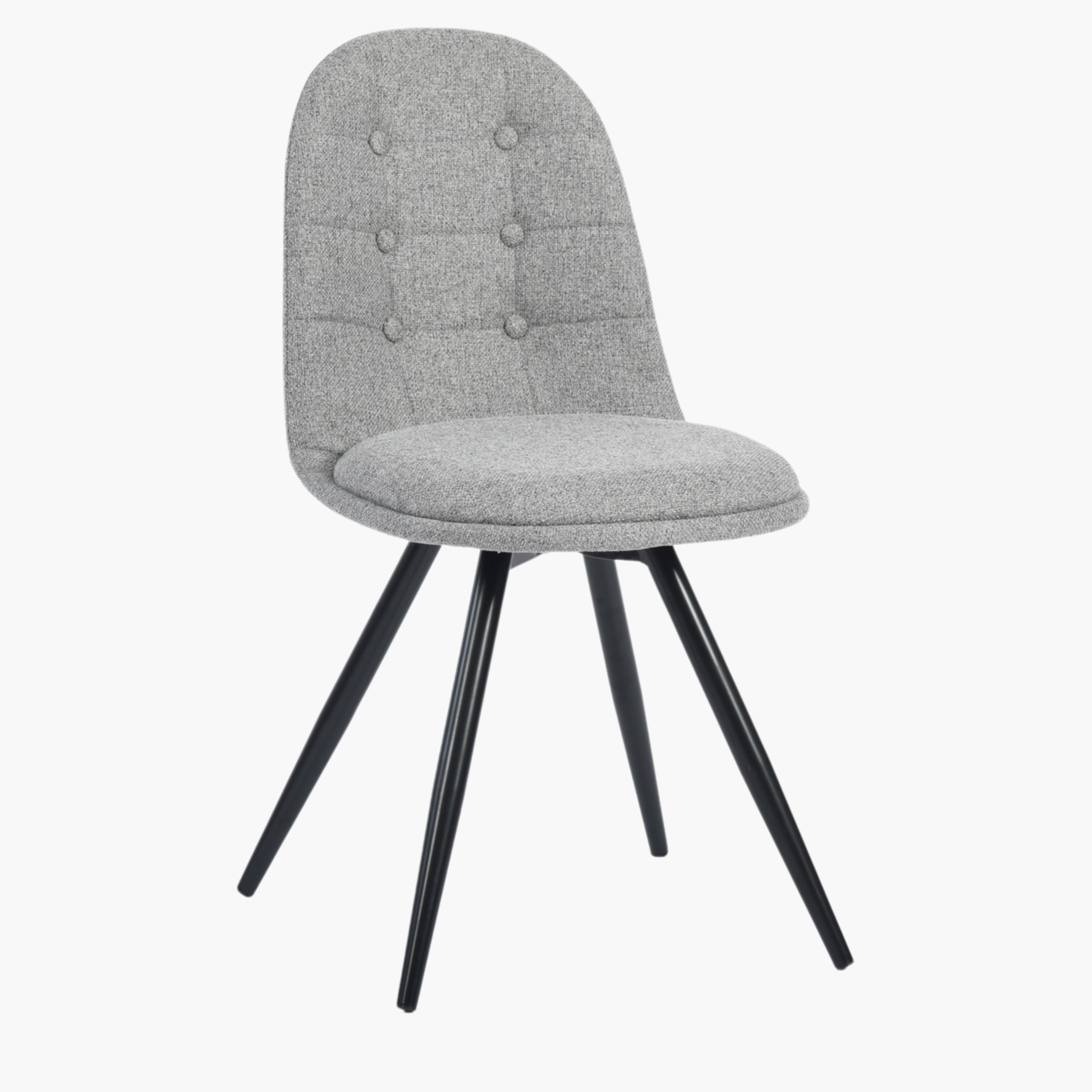 Sunflower Fabric Grey Round Leg 4Pcs Dining Chairs