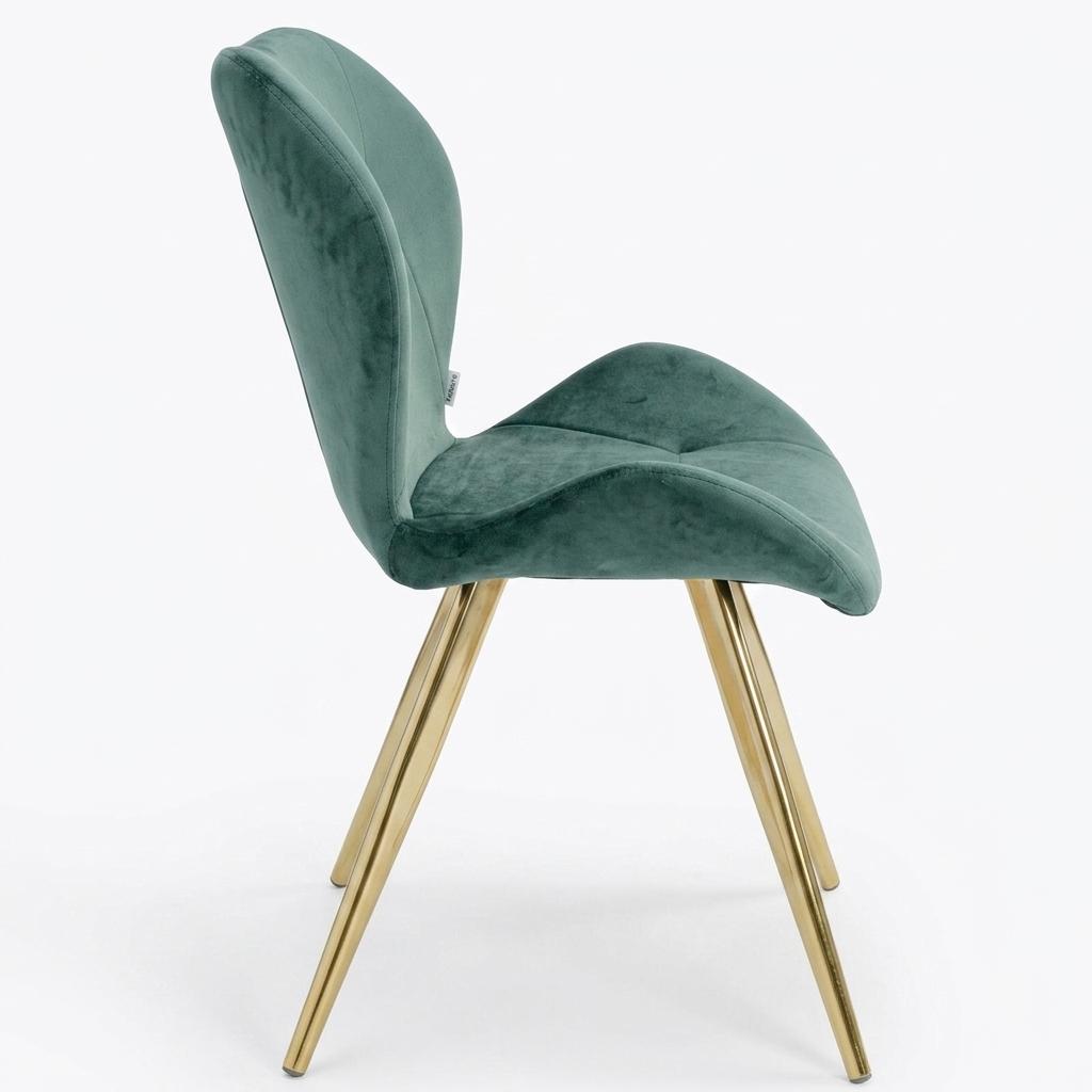 Modern Velvet Dining Chair, Golden Legs - SUNIL GREEN 2PCS