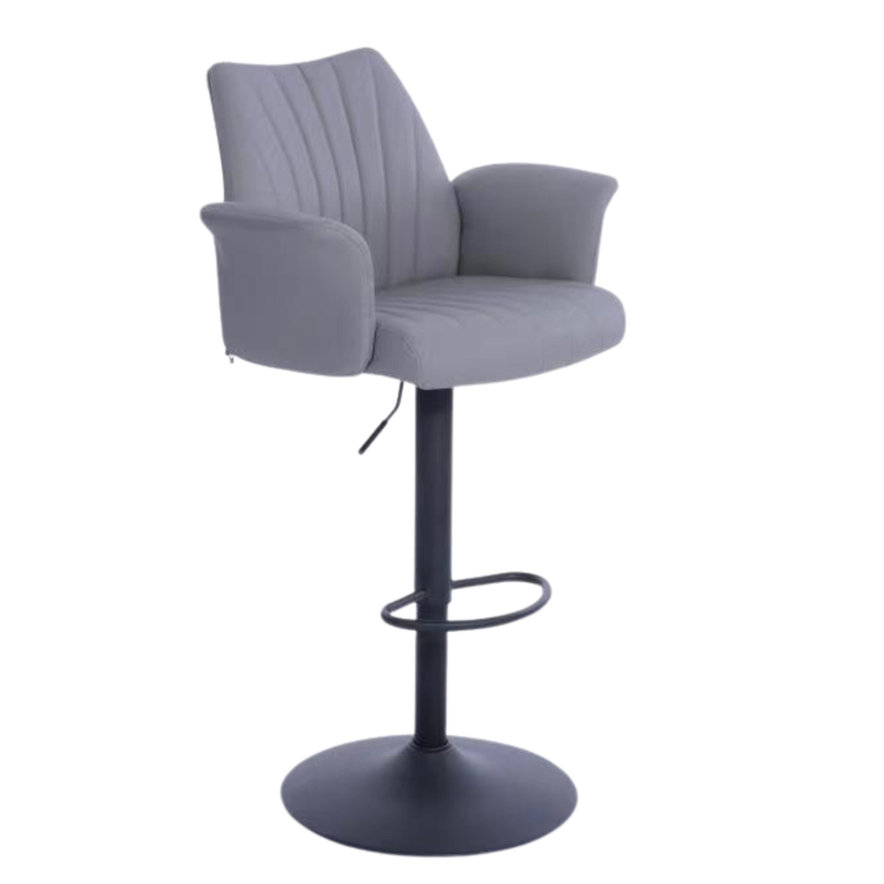 Thomasia Height Adjustable Grey Faux Leather Bar Stools