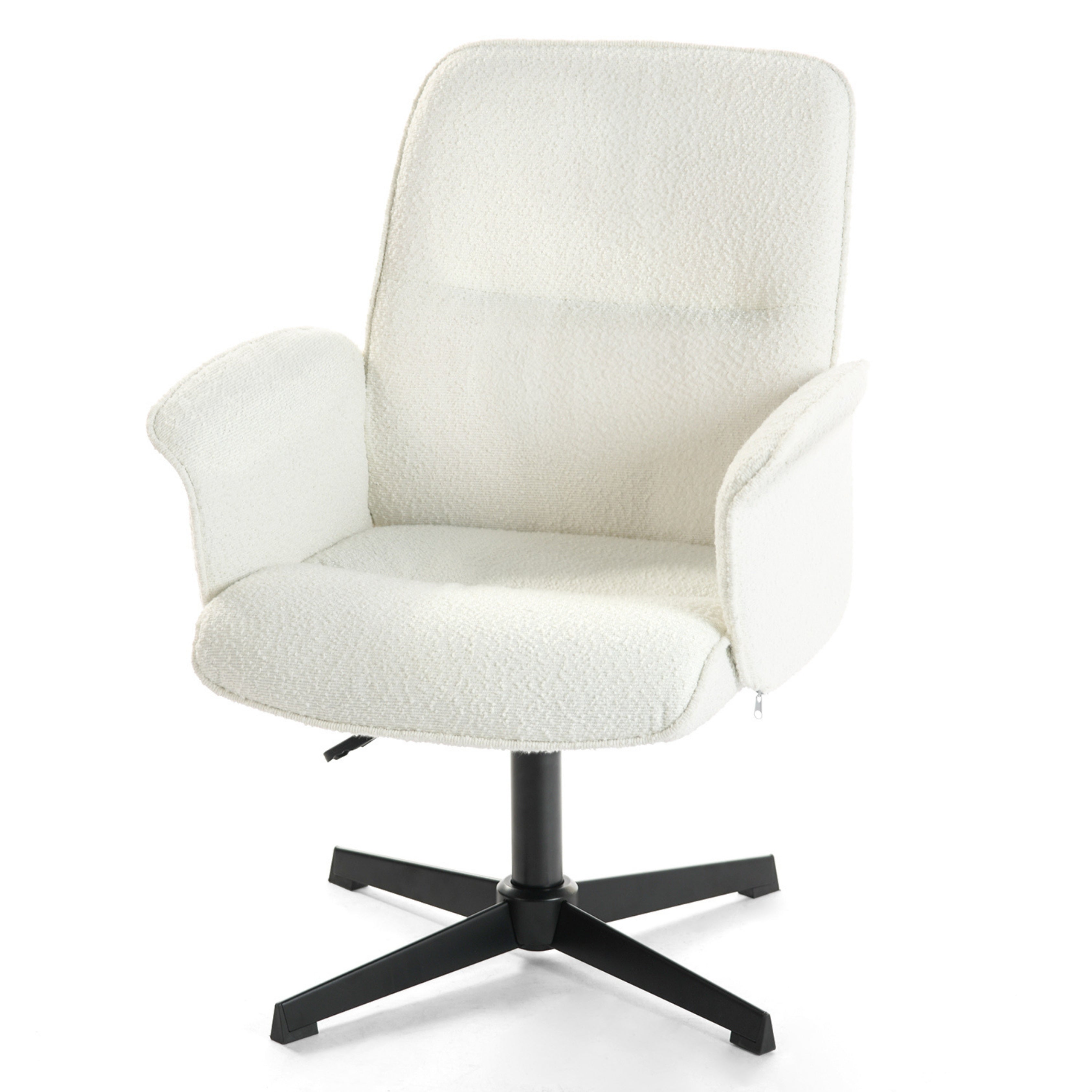 Thomasina Relax White Boucle Fabric Accent Chairs