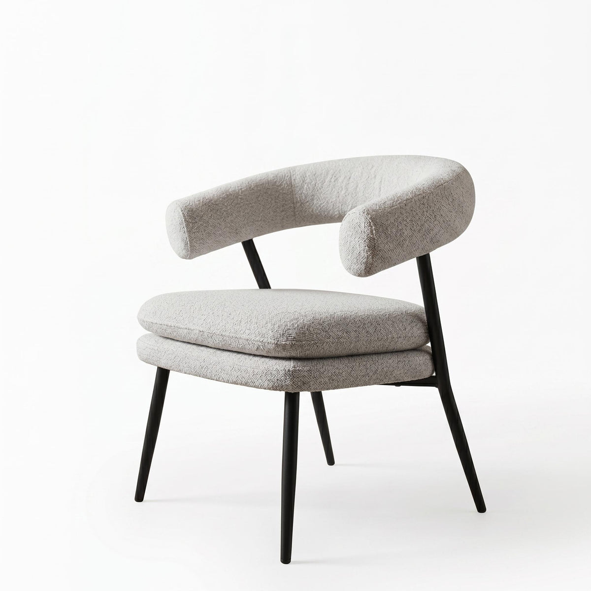 Modern Grey Chenille Armchair - TONE CHAIR GREY