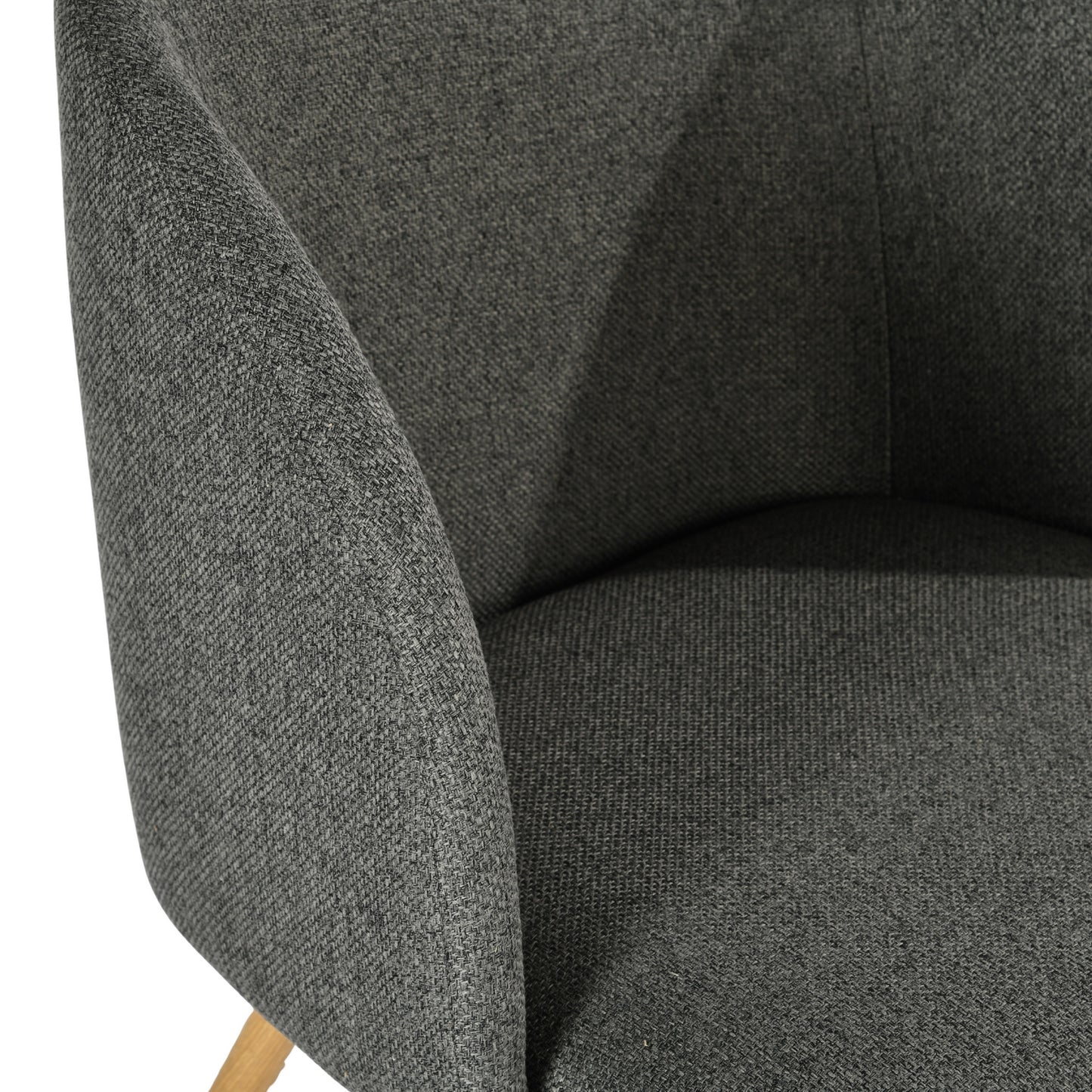 Modern Velvet Dining Chair, Dark Grey Upholstery - YNEZ FABB DARK GREY