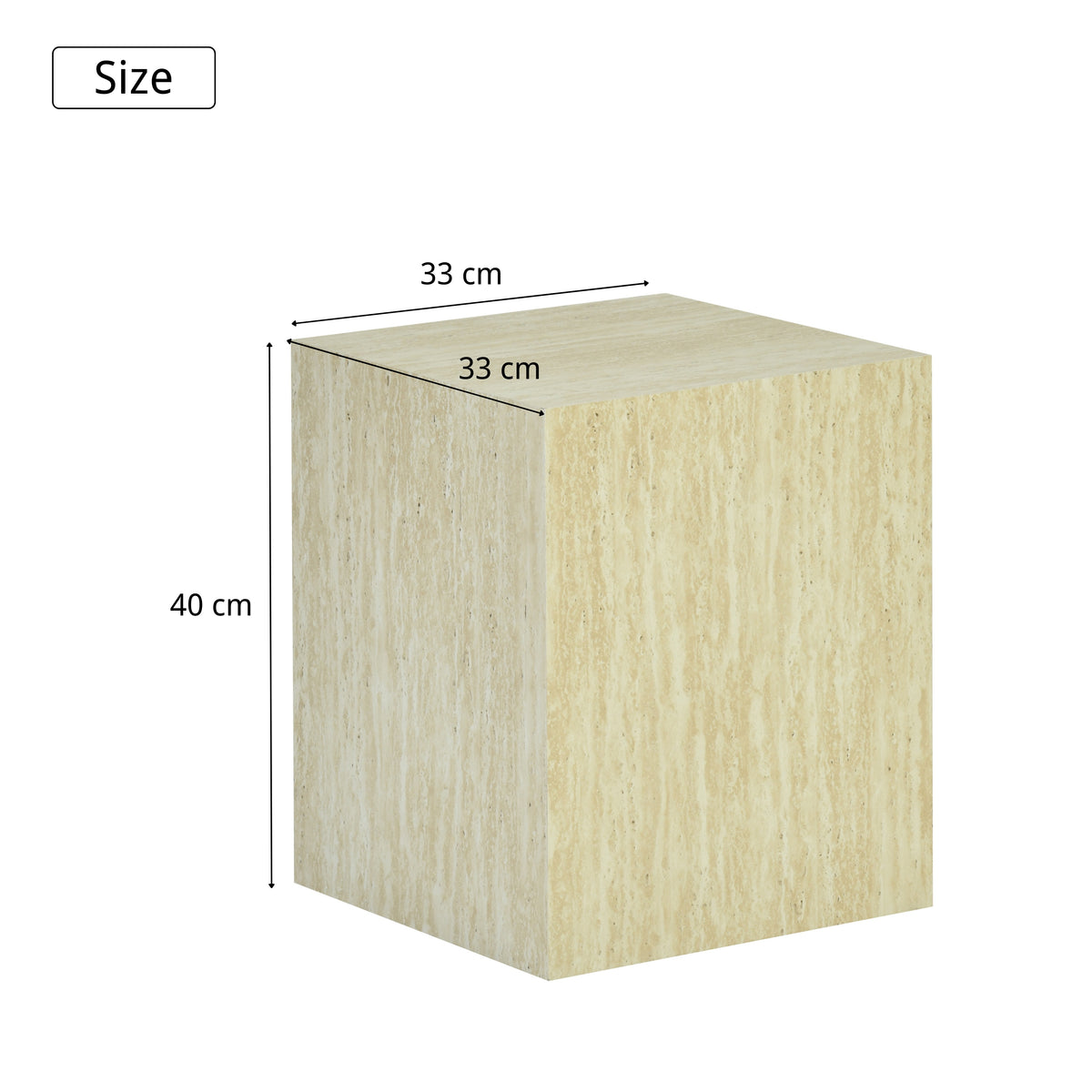 Modern Stone-Look Cube Side Table Minimalist Square End Table - ZUKO