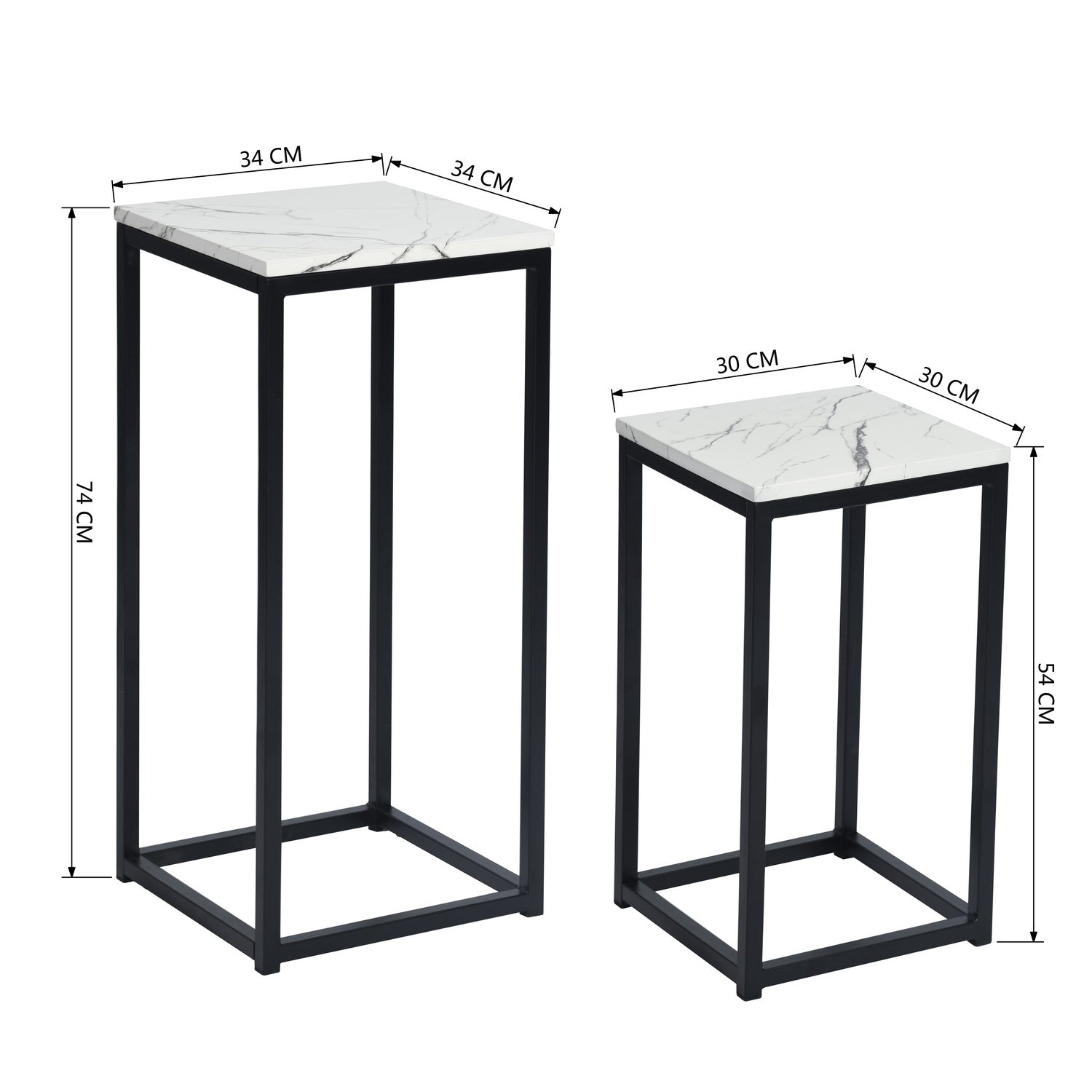 Adria Black Leg Plant Stand Set