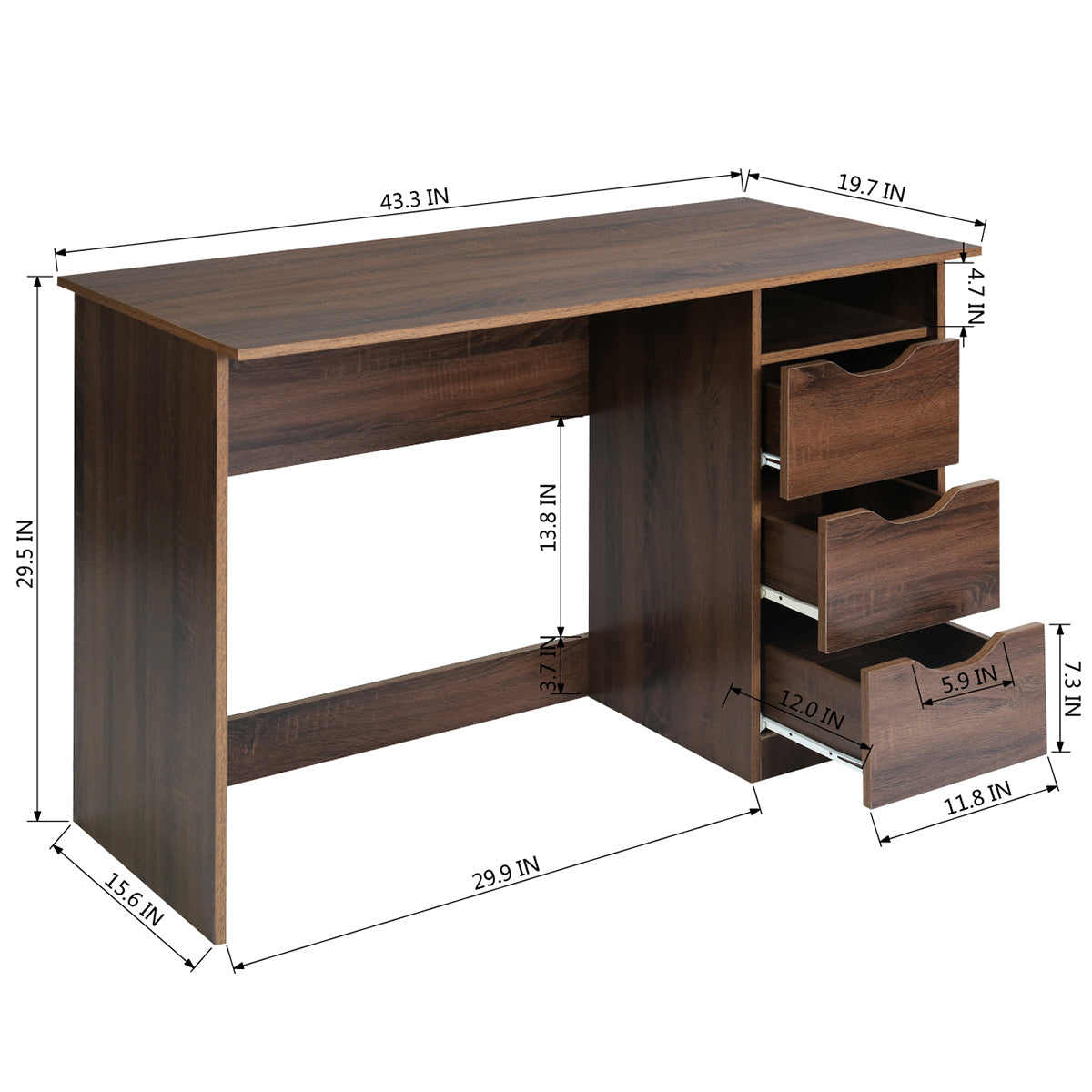 Baal Walnut Office Desk