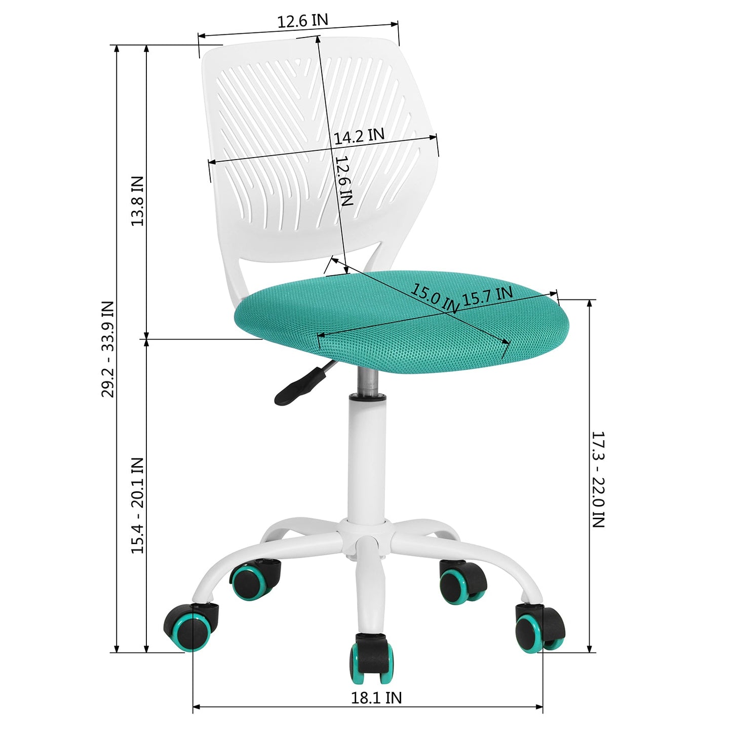Carnation Lake Blue White Backrest Office Chair