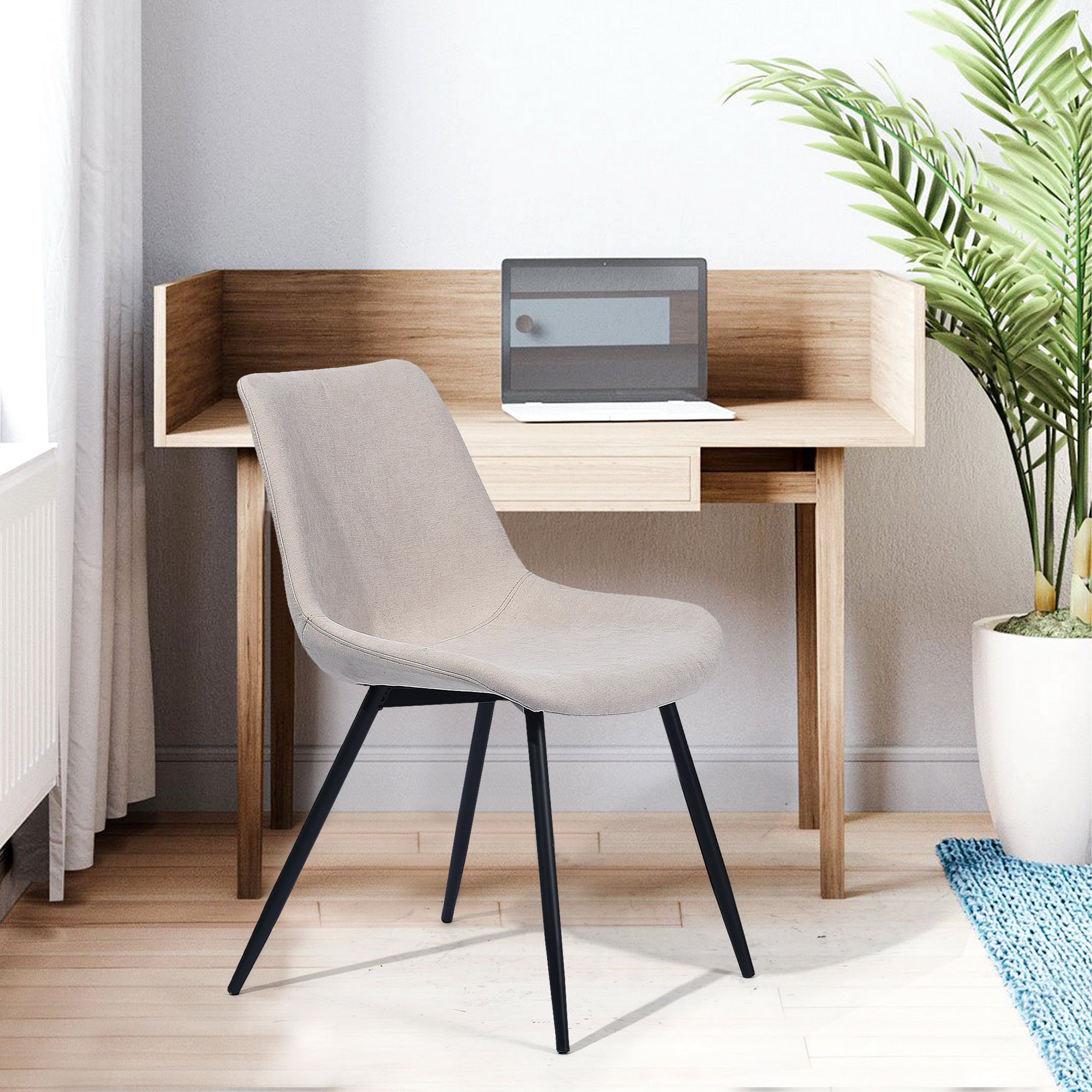 Casemiro Fabric Beige Dining Chair