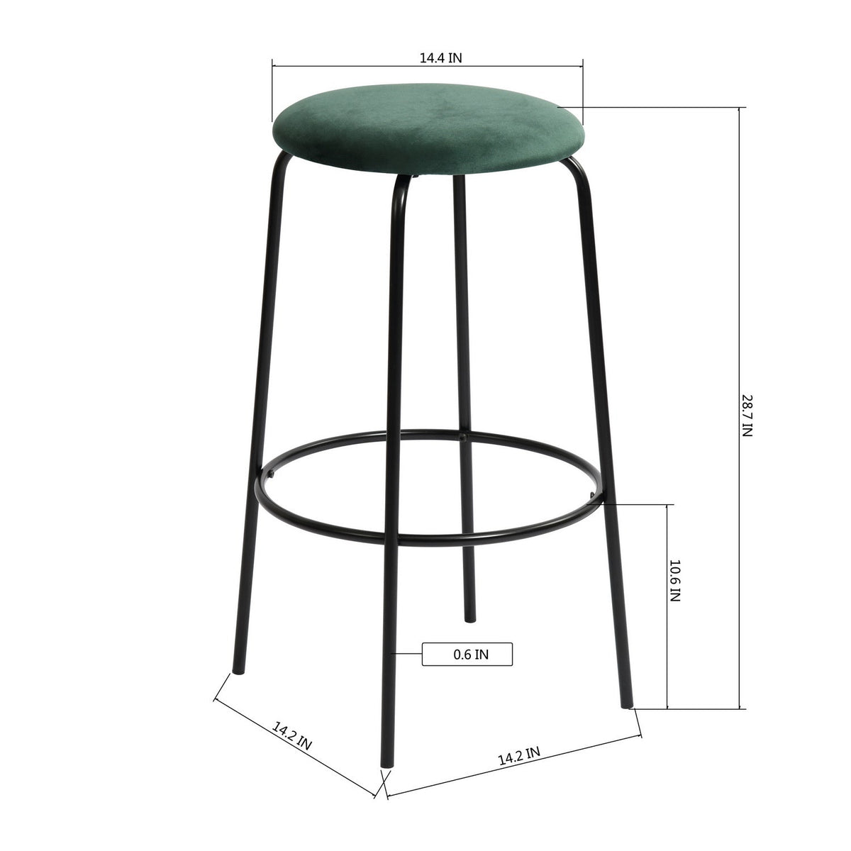HAMER Dark Green Barstools