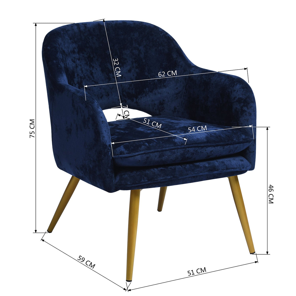 Lindsay Dblue 1Pc Accent Chairs