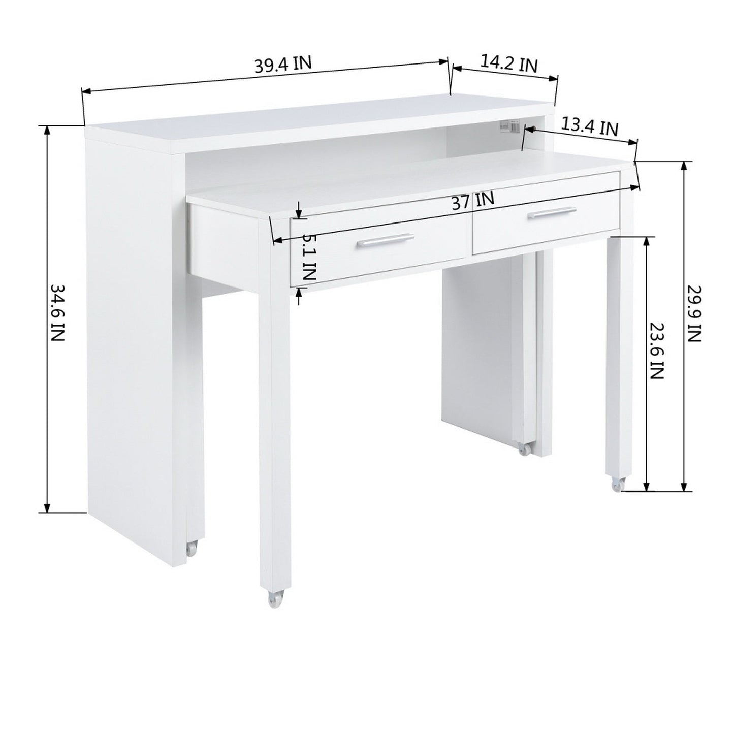 Proger White Home Office Desk