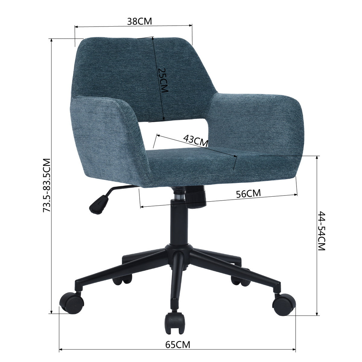 Ross Black Leg Teal Office Chairs