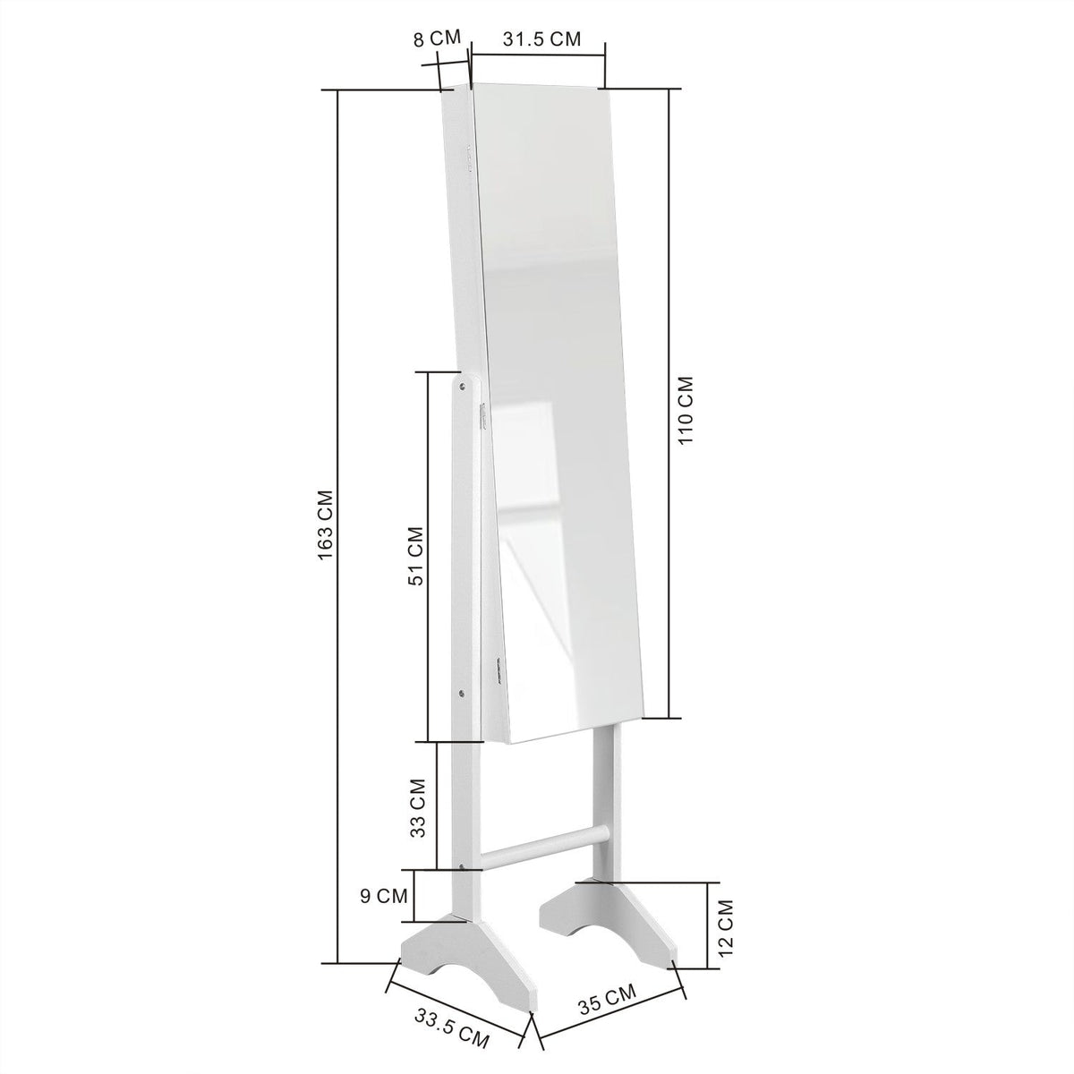 Urdang Mirrored Jewelry Cabinet
