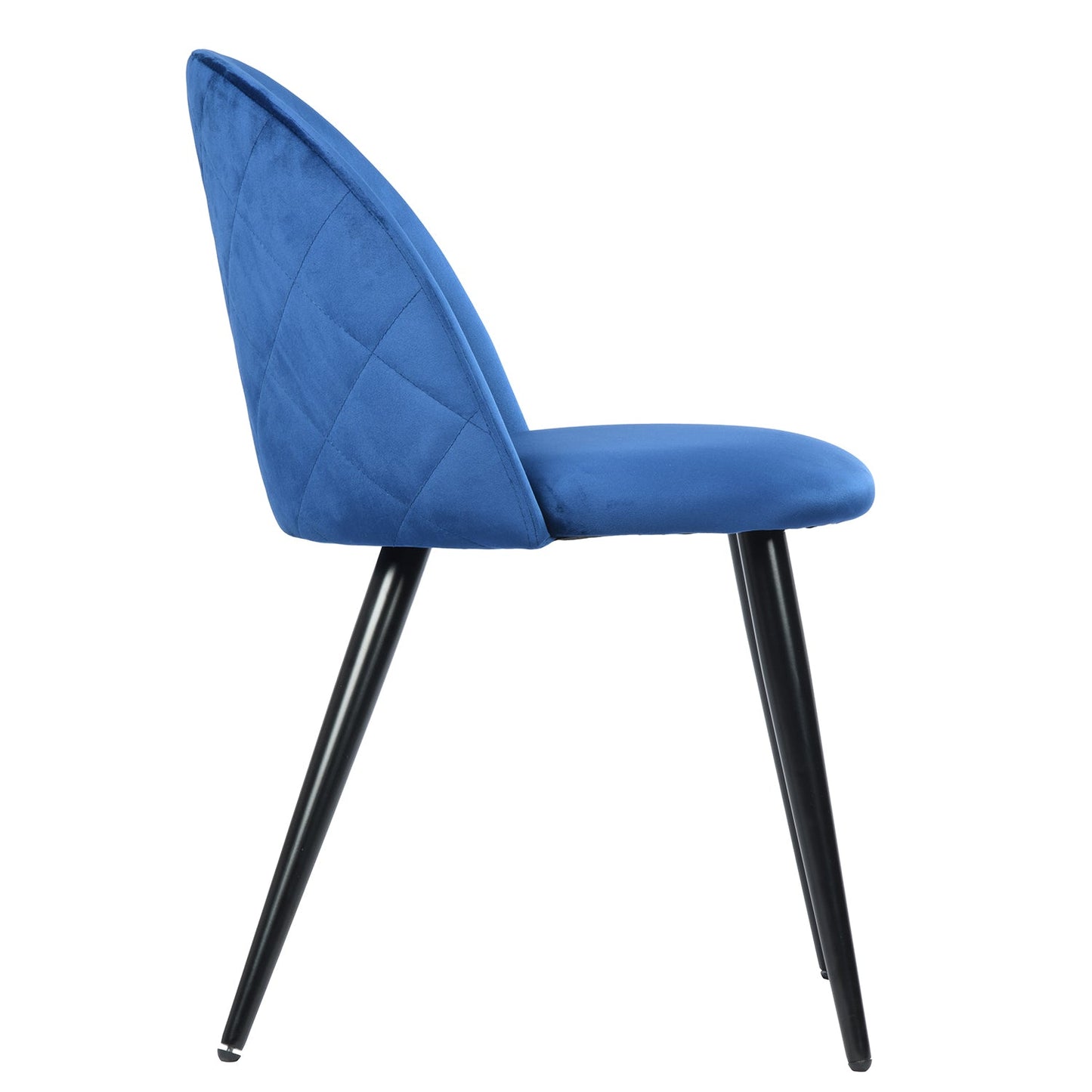 Zomba Dining Blue Velvet Black Leg Dining Chairs