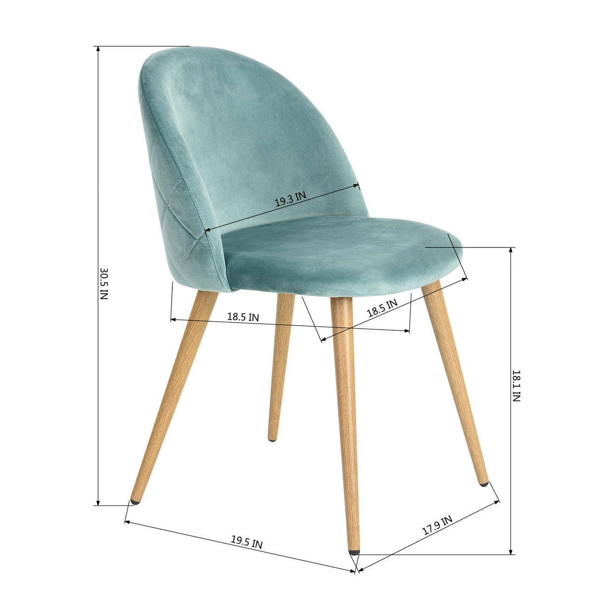 ZOMBA VELVET AQUA OAK LEG 4PCS NL