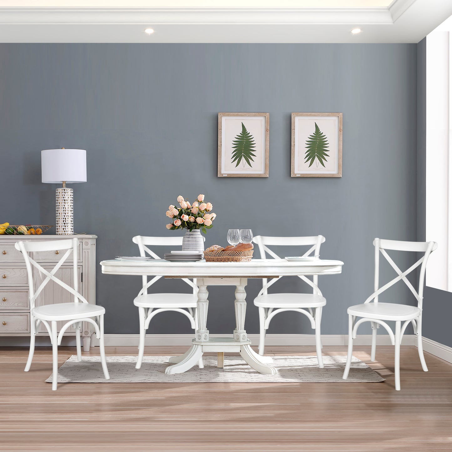 Modern Beech Wood Dining Chair - TARA-WHITE