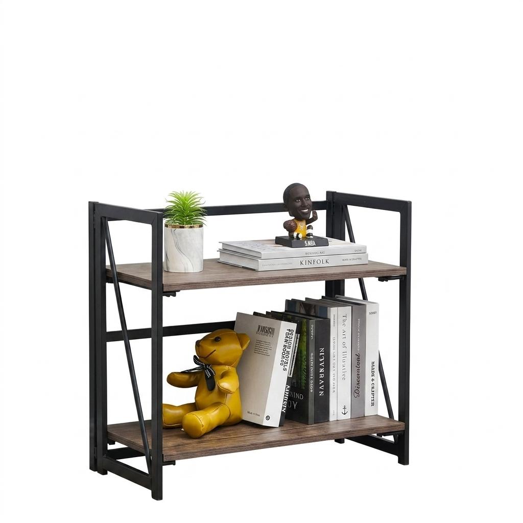 Backer 2 Levels Black Bookcases