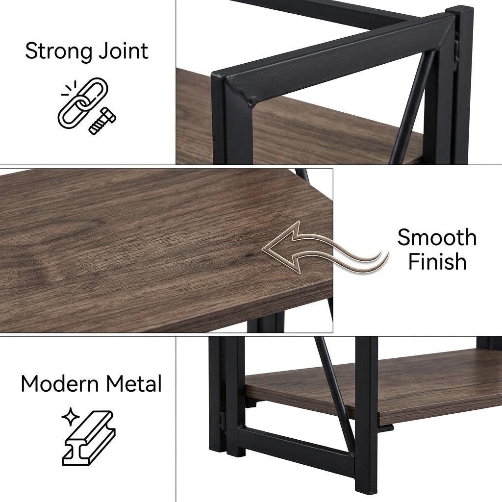 Backer 2 Levels Black Bookcases