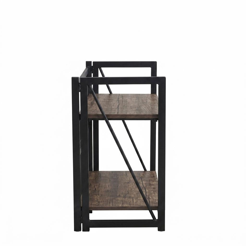 Backer 2 Levels Black Bookcases