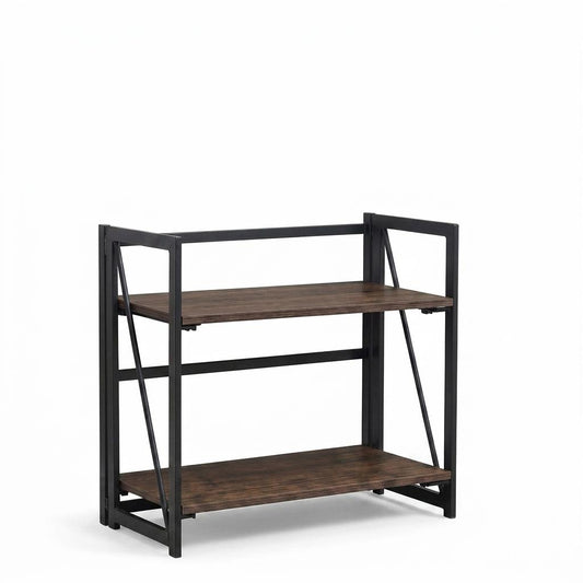 Backer 2 Levels Black Bookcases