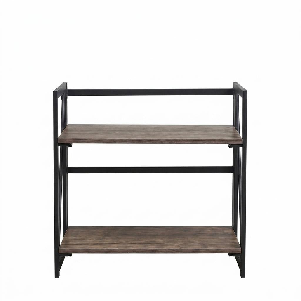 Backer 2 Levels Black Bookcases