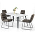 Elegant Dining Set, Brown Leather Chairs, Sleek Marble Table, Rustic Design, Natural Top Grain Leather, Perfect for Home Dining Spaces, Modern Elegance, Comfortable Seating