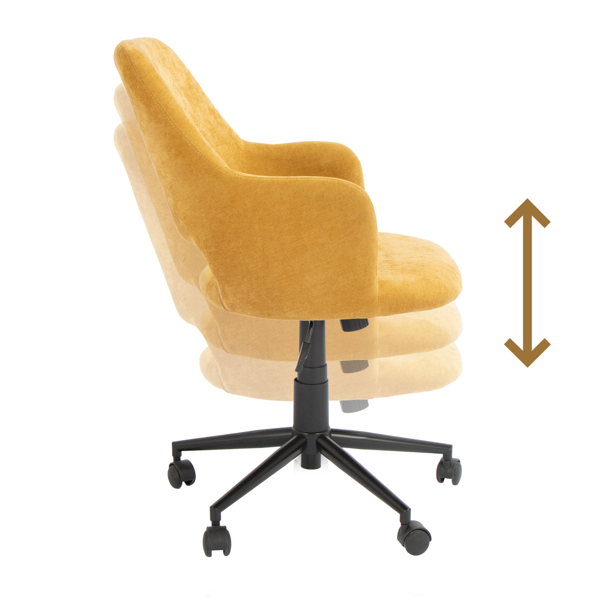 Modern Ergonomic Fabric Office Chair - TEMA MUSTARD