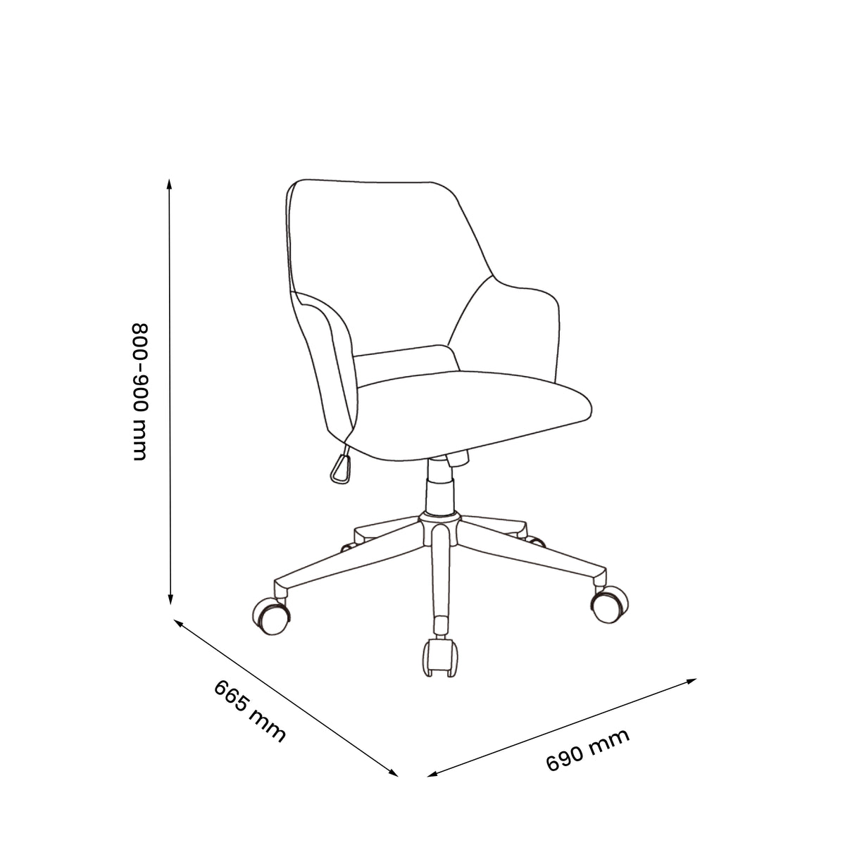 Modern Ergonomic Fabric Office Chair - TEMA MUSTARD