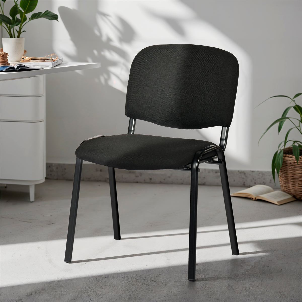 Modern Office Chair, Fabric Upholstery, Metal Frame - JACA