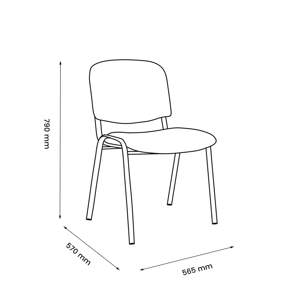 Modern Office Chair, Fabric Upholstery, Metal Frame - JACA