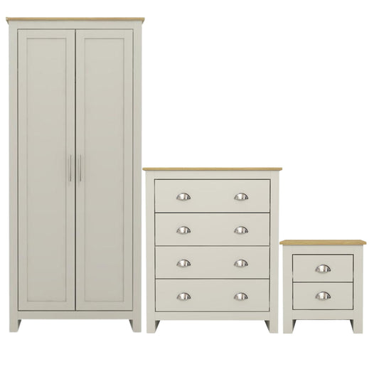 Modern Grey Bedroom Set, Particleboard & MDF - LANCASTER 3PC SET GREY