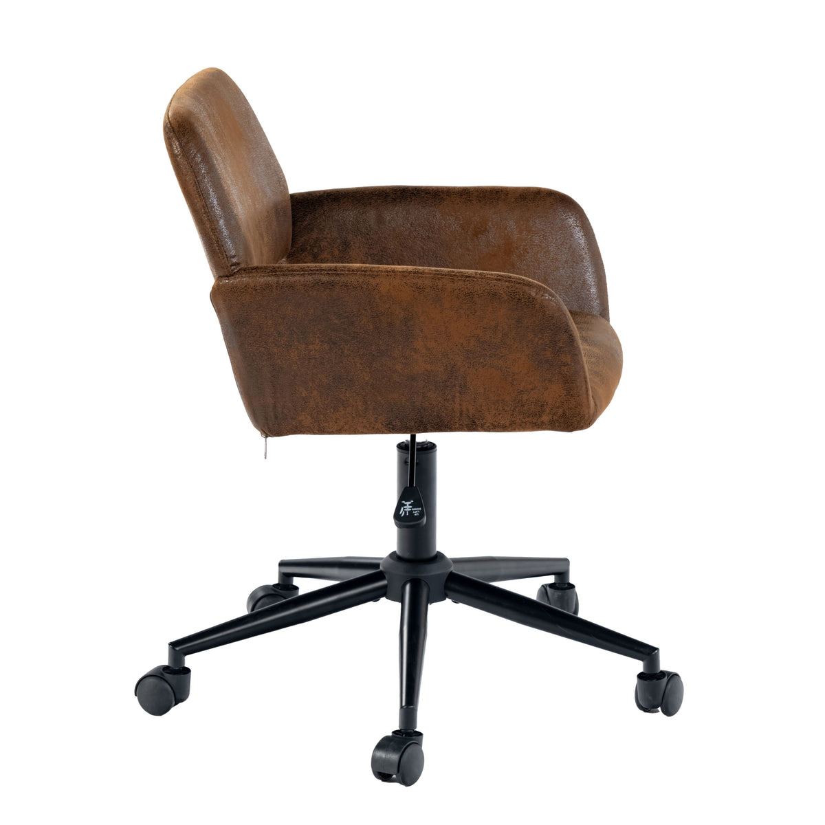 Modern Suede Office Chair, Adjustable Brown Black - ROSS KD SUEDE