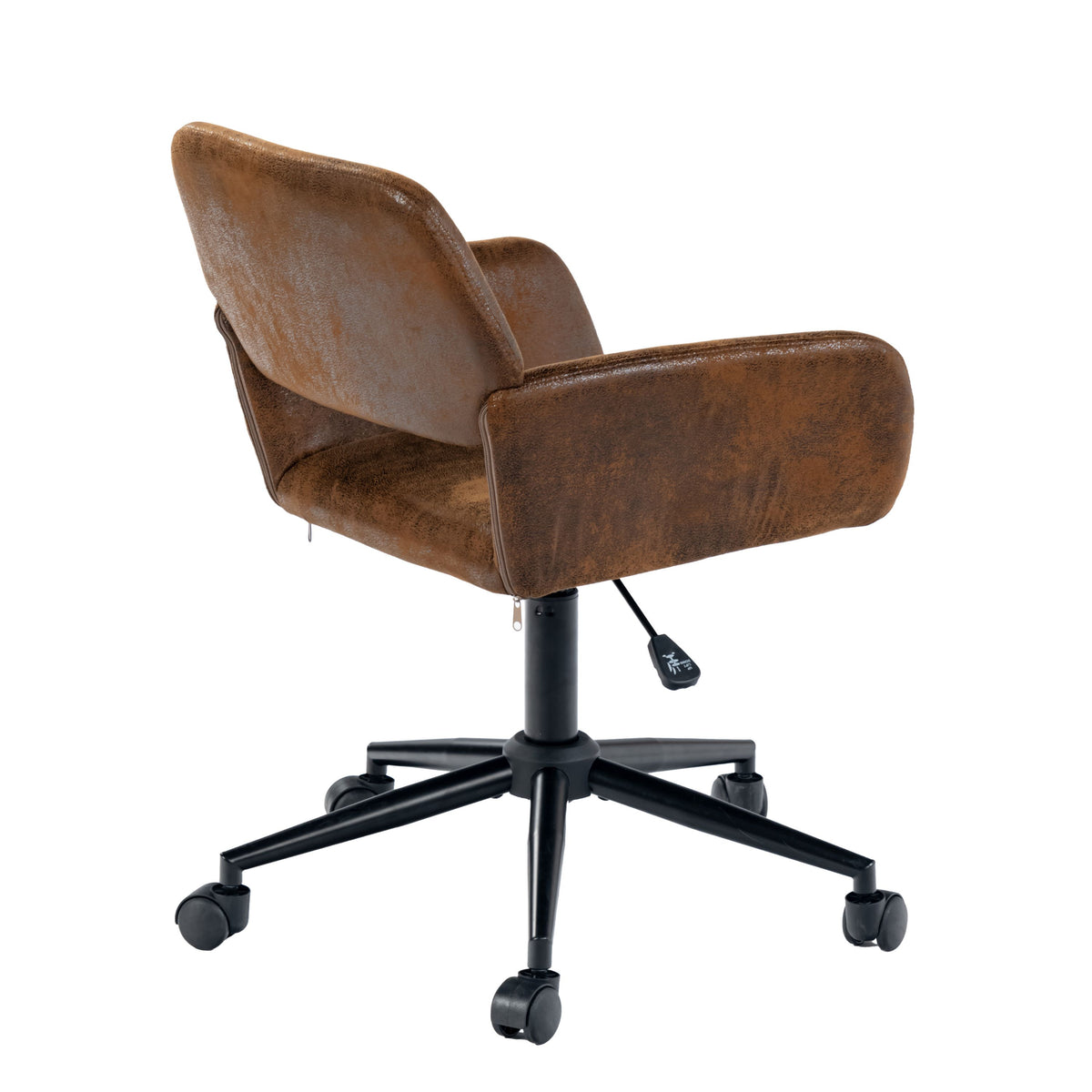 Modern Suede Office Chair, Adjustable Brown Black - ROSS KD SUEDE