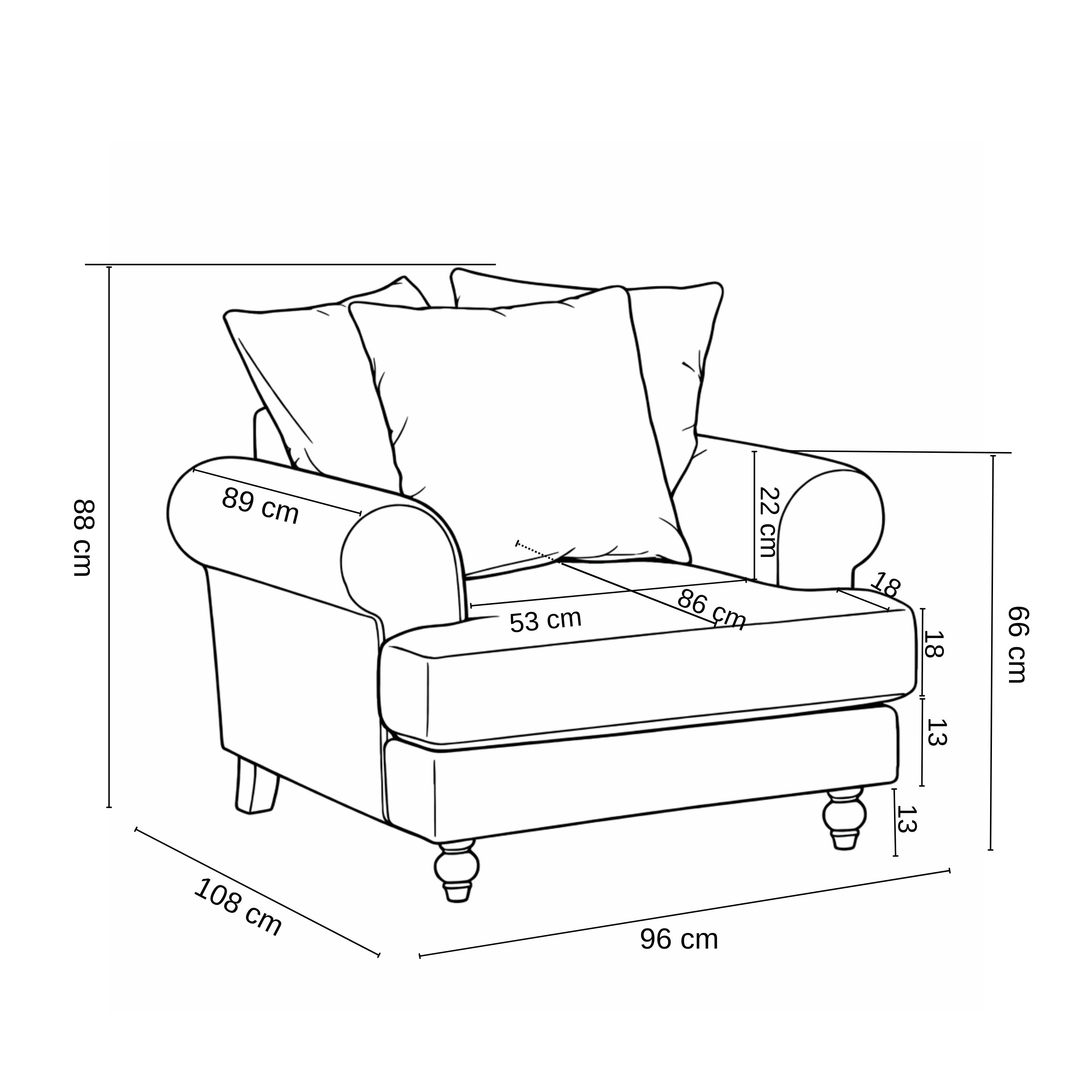 Modern Beige Fabric, Wooden Frame Accent - ELAITH Armchair