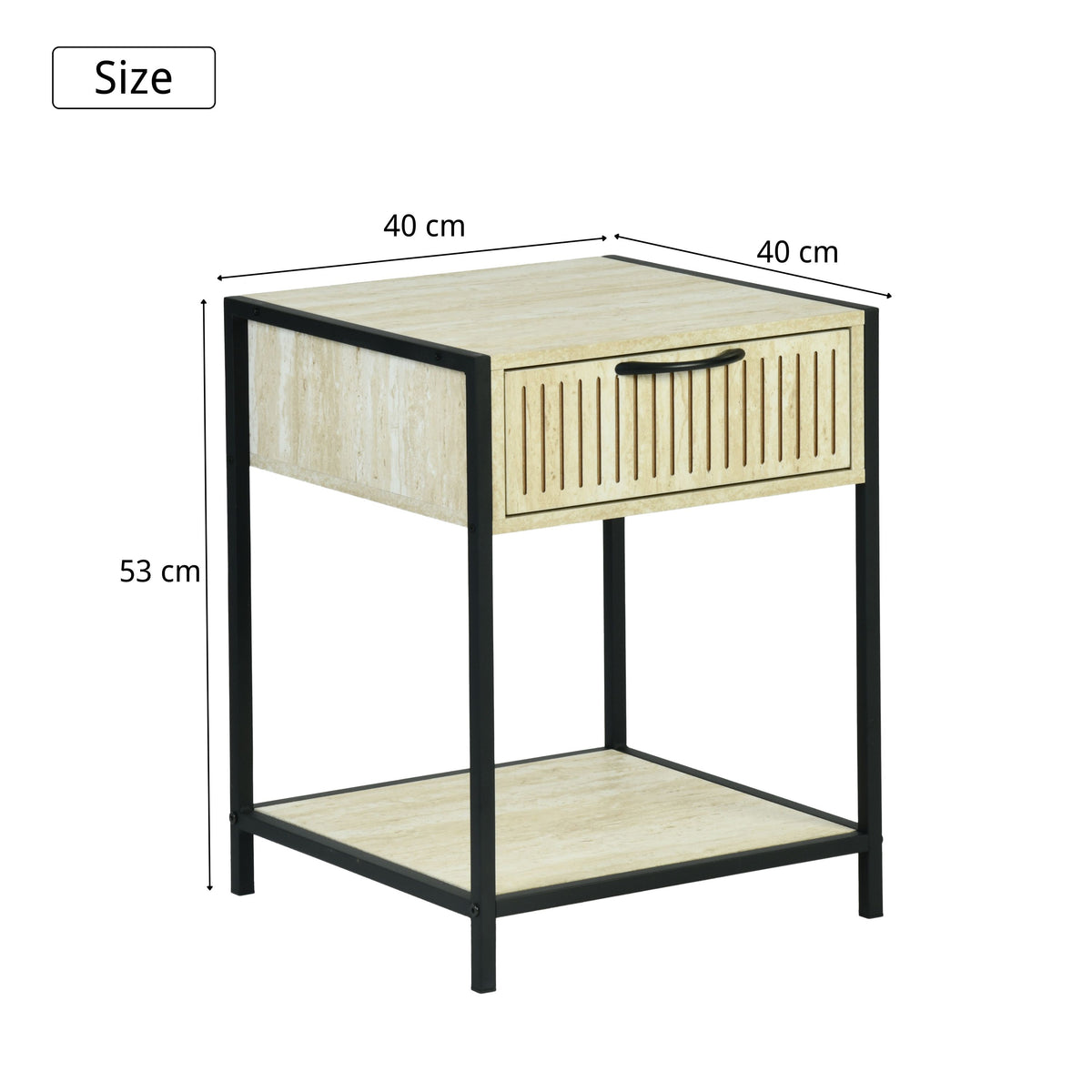 Procerity Modern Minimalist Accent Table, MDF & Metal - POLLUX