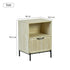 Naysay Modern Minimalist Nightstand, MDF & Metal Frame - THESTAIN