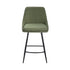 Modern Corduroy Bar Stool, Metal Frame - LAKERS H66 GREEN