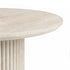 Round Dining Table with Yellow Travertine Effect Melamine Finish and Fluted Pedestal Base - ROWAN