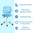 Modern Blue Mesh Office Chair - CARNATION BLUE PLICA Ⅰ